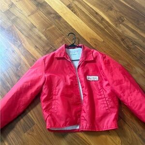 Vintage Red bomber PSA jacket with shearling lining
